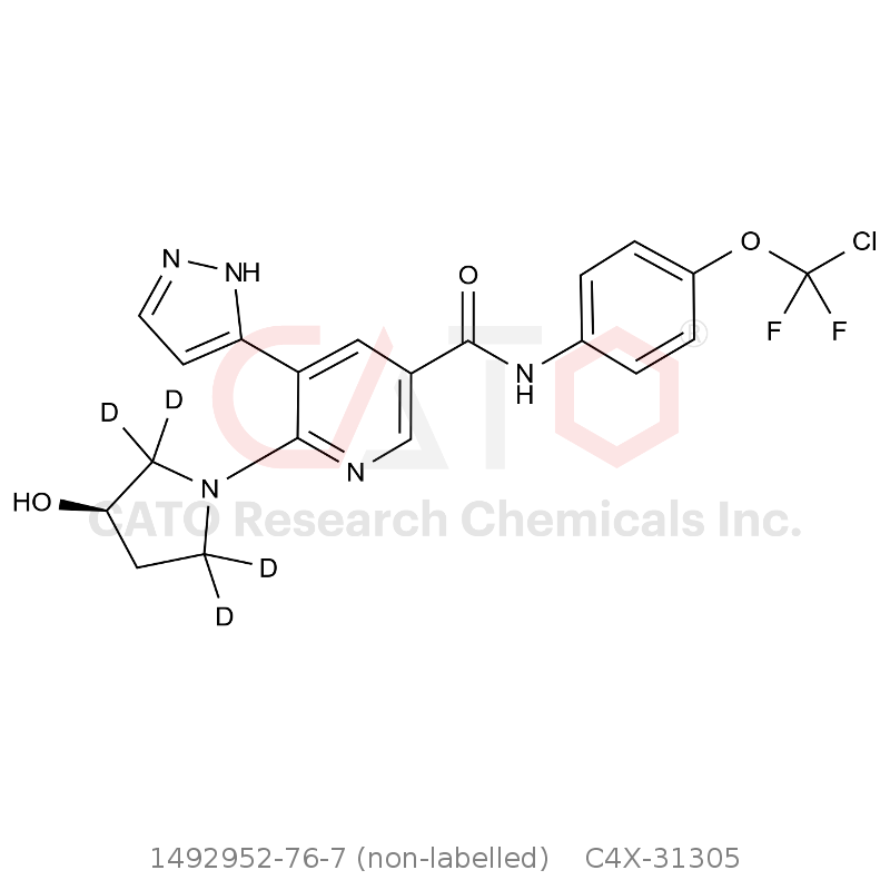 CAS No.:1492952-76-7 (non-labelled),Asciminib-D4