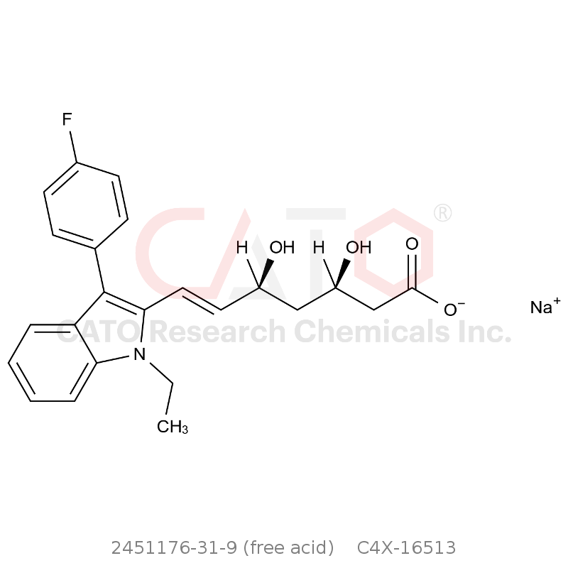 CAS No.:2451176-31-9 (free acid),Fluvastatin EP Impurity C(Sodium Salt)