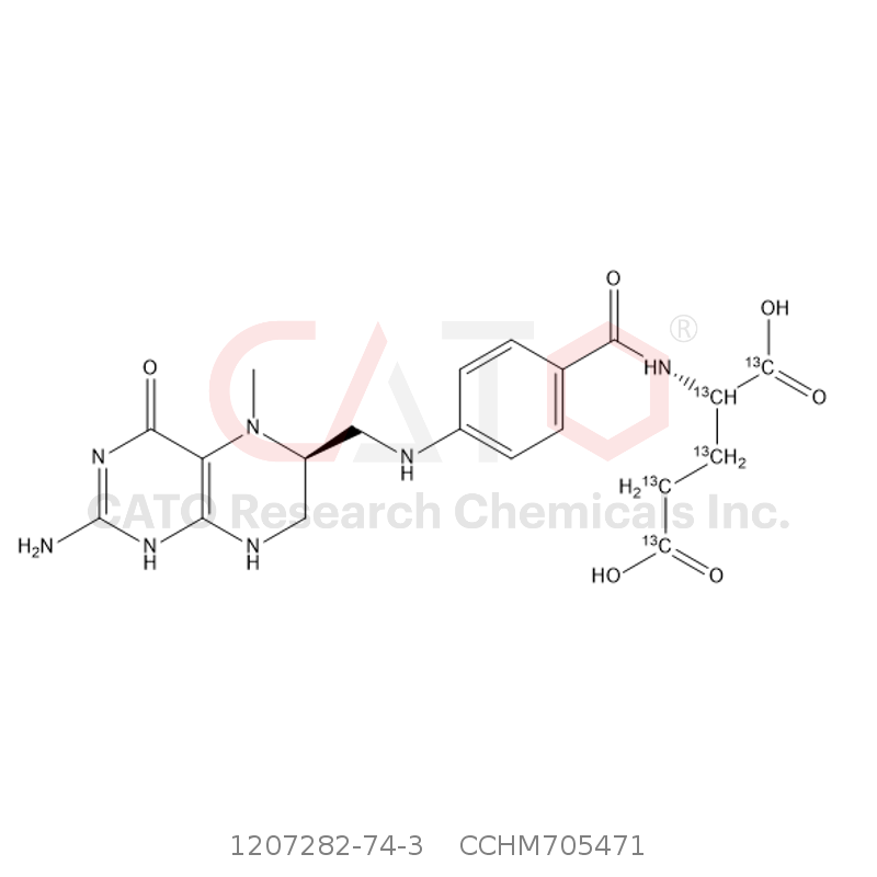 CAS No.:1207282-74-3,5-Methyltetrahydrofolic Acid-[13C5]