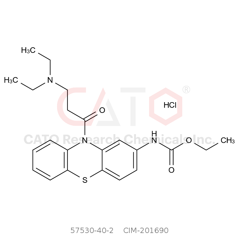 CAS No.:57530-40-2,Ethyl (10-(3-(diethylamino)propanoyl)-10H-phenothiazin-2-yl)carbamate hydrochloride