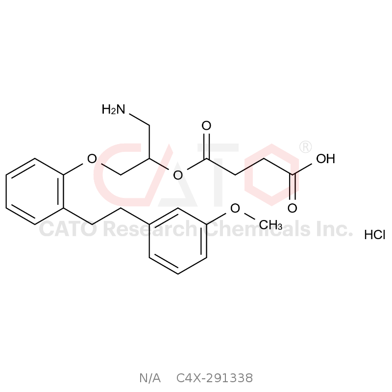 4-((1-amino-3-(2-(3-methoxyphenethyl)phenoxy)propan-2-yl)oxy)-4-oxobutanoic acid hydrochloride