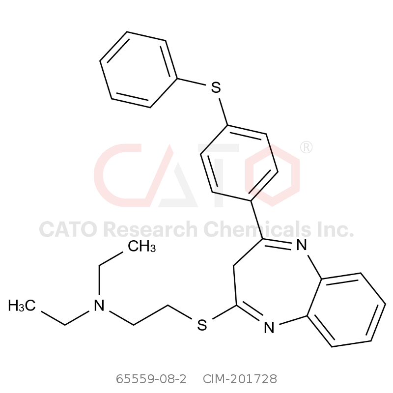 CAS No.:65559-08-2,N,N-Diethyl-2-((4-(4-(phenylthio)phenyl)-3H-benzo[b][1,4]diazepin-2-yl)thio)ethan-1-amine