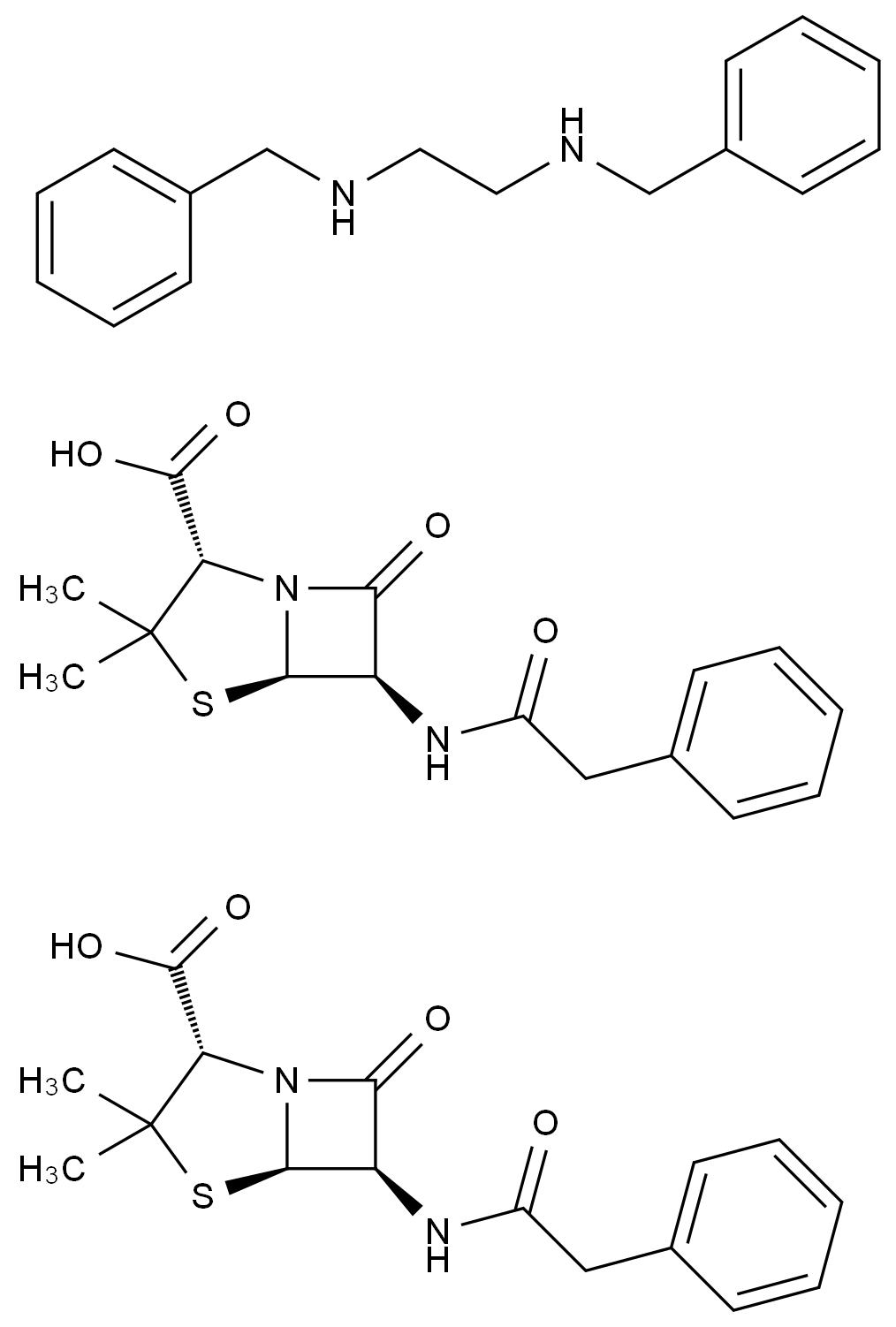 苄星青霉素G Benzathine penicilline G CAS 1538-09-6 结构式 Chemical Structure