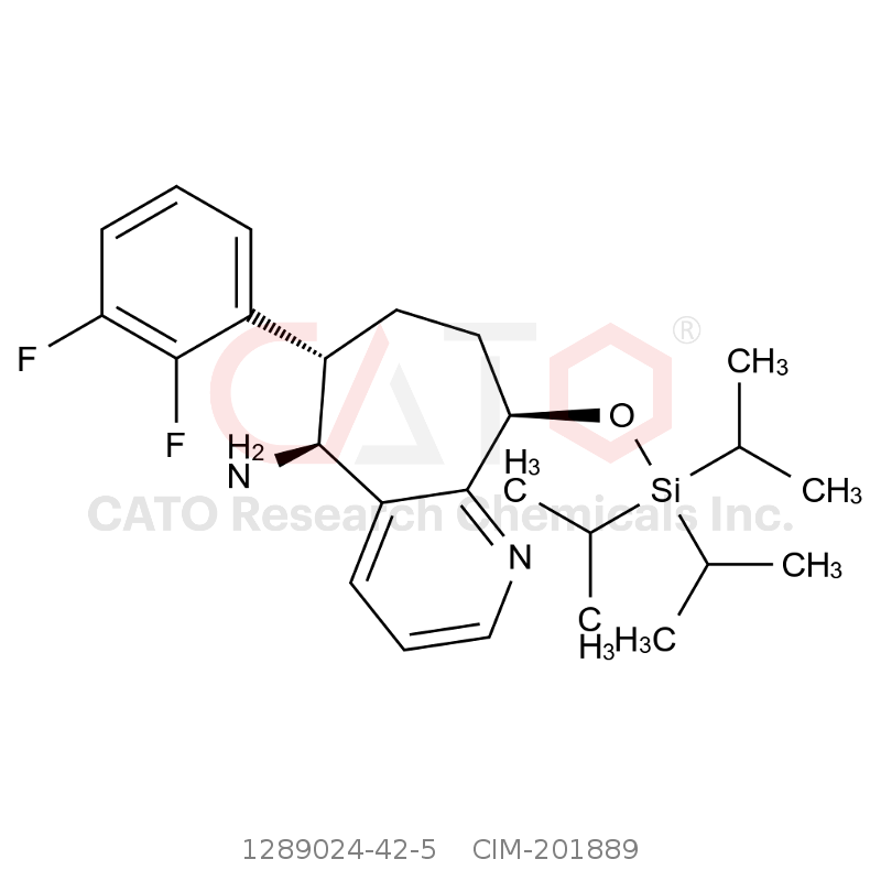 CAS No.:1289024-42-5,(5S,6S,9R)-6-(2,3-Difluorophenyl)-9-((triisopropylsilyl)oxy)-6,7,8,9-tetrahydro-5H-cyclohepta[b]pyridin-5-amine