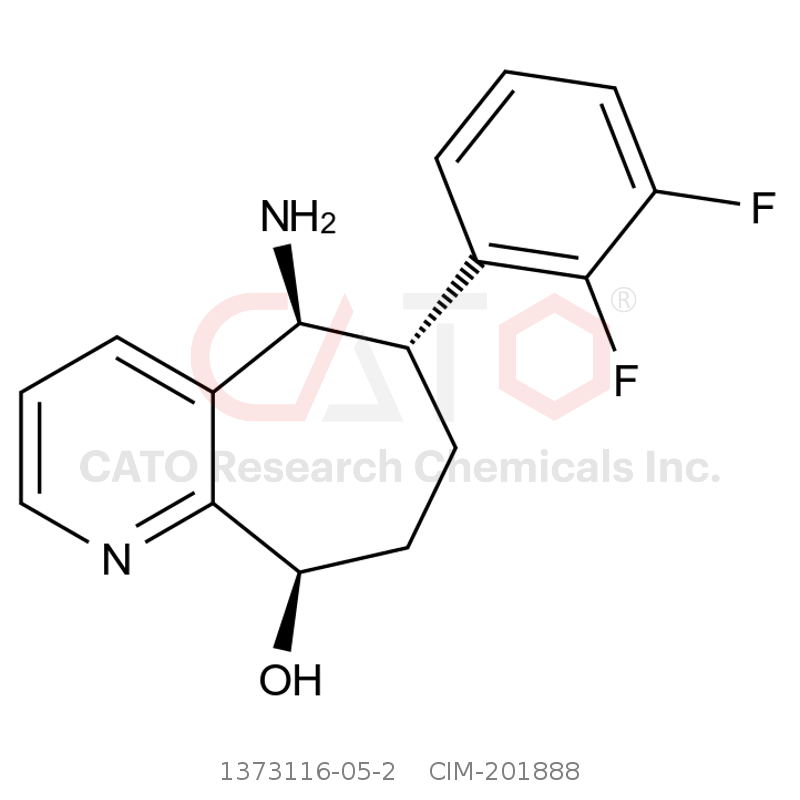 CAS No.:1373116-05-2,(5S,6S,9R)-5-Amino-6-(2,3-difluorophenyl)-6,7,8,9-tetrahydro-5H-cyclohepta[b]pyridin-9-ol