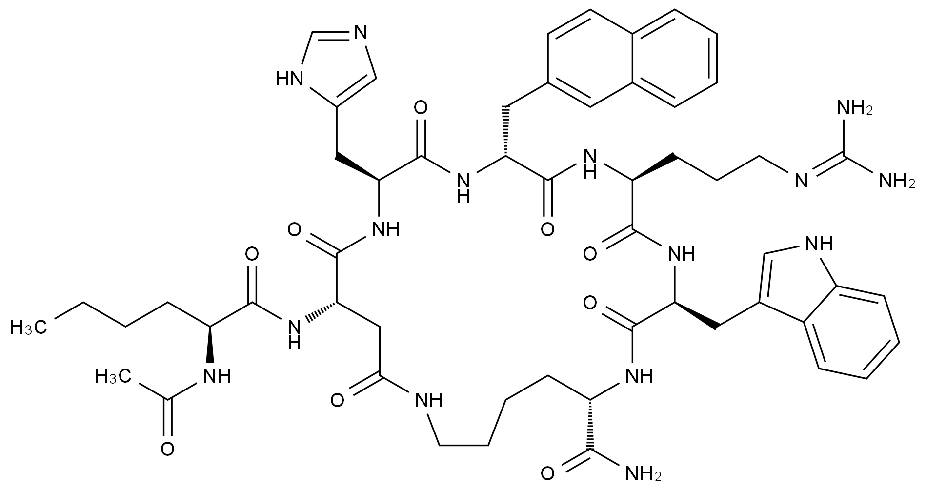 CAS No.:168482-23-3,乙酰-(Nle4,Asp5,D-2-Nal7,Lys10)-cyclo-α-MSH (4-10) amide