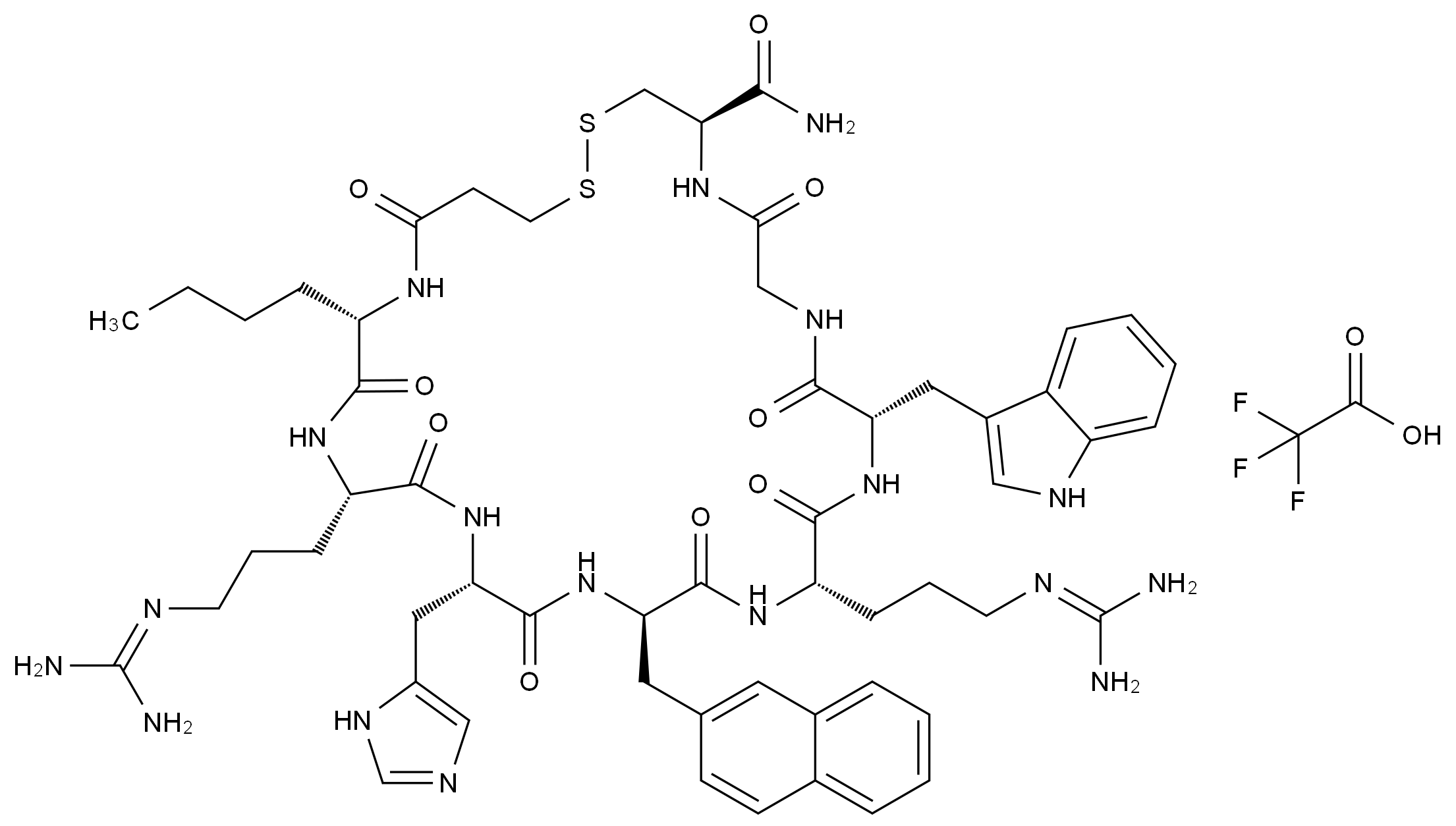 CAS No.:613222-50-7,(Deamino-Cys3,Nle4,Arg5,D-2-Nal7,Cys11)-α-MSH (3-11) amide三氟乙酸盐