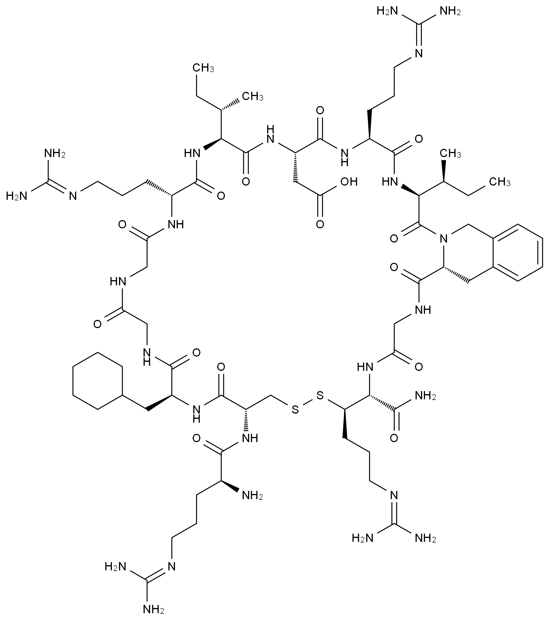 CAS No.:132956-87-7,(Arg6,β-cyclohexyl-Ala8,D-Tic16,Arg17,Cys18)-Atrial Natriuretic因子 (6-18) amide (mouse, rabbit,鼠)
