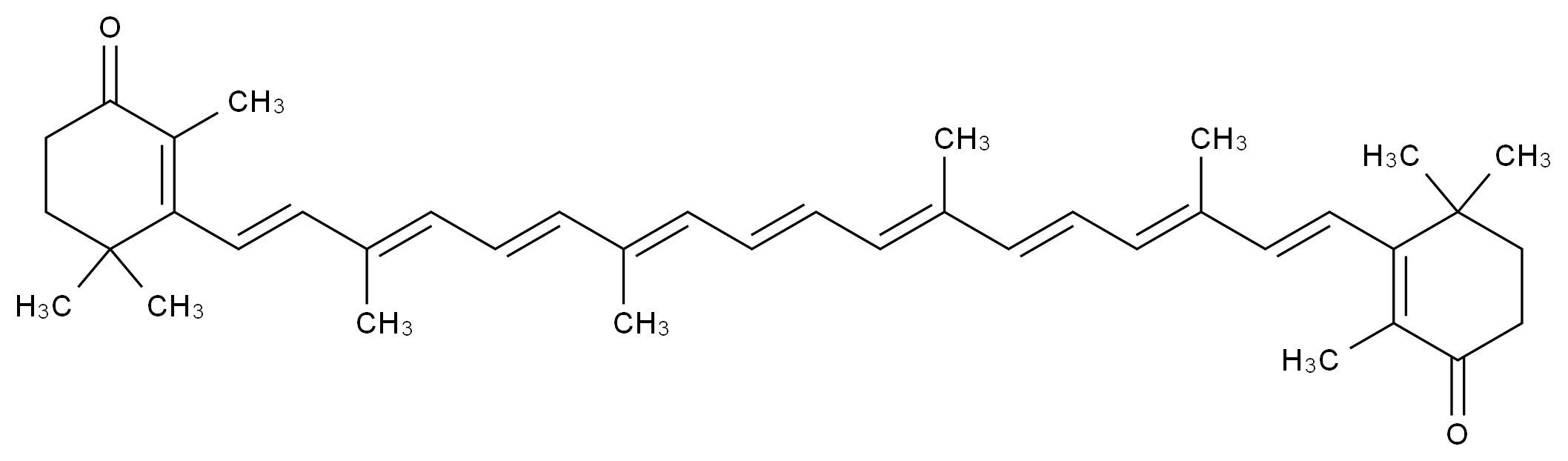 斑蝥黄/角黄素 Canthaxanthine CAS 514-78-3 结构式 Chemical Structure