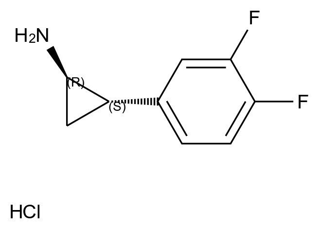 CAS No.:1156491-10-9,(1R,2S)-rel-2-(3,4-Difluorophenyl)cyclopropanamine hydrochloride