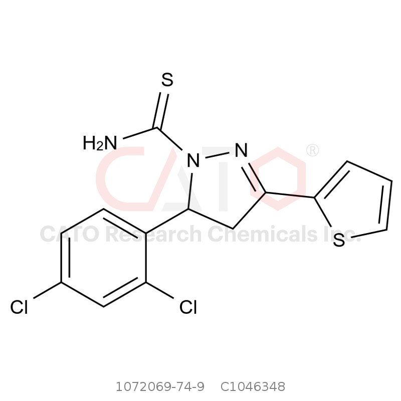 CAS No.:1072069-74-9,5-(2,4-Dichlorophenyl)-4,5-dihydro-3-(2-thienyl)-1H-pyrazole-1-carbothioamide