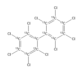 13C12-十氯联苯 PCB 209-13C12 CAS 105600-27-9 结构式 Chemical Structure