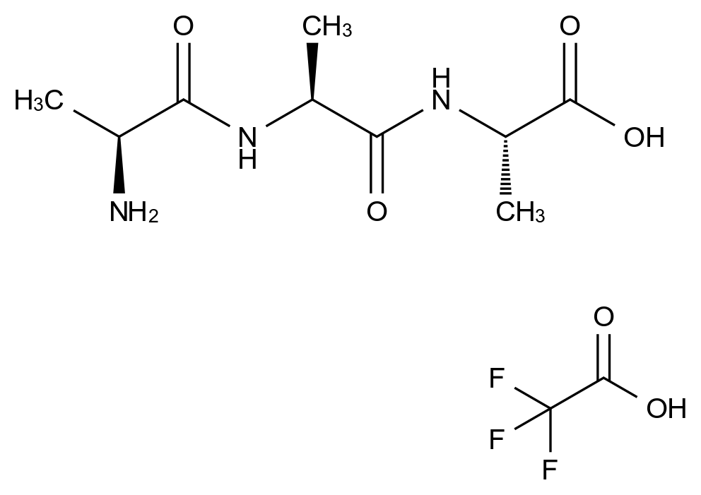 CAS No.:5874-90-8（free base）,H-丙氨酸-丙氨酸-丙氨酸-OH（TFA盐）