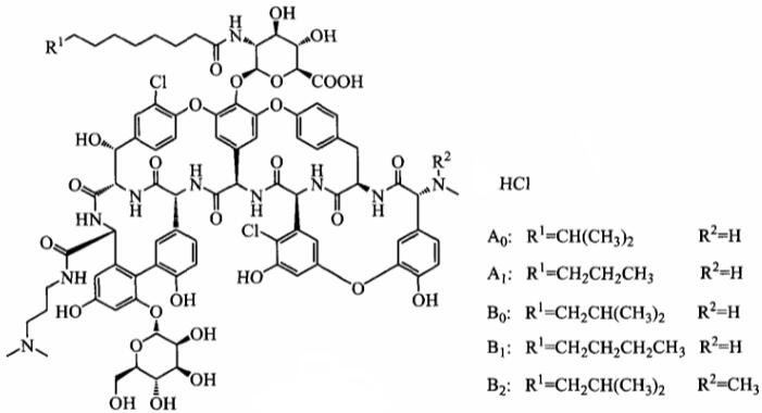 盐酸达巴万星(混合物) Dalbavancin Hydrochloride(Mixture) CAS 2227366-51-8 结构式 Chemical Structure