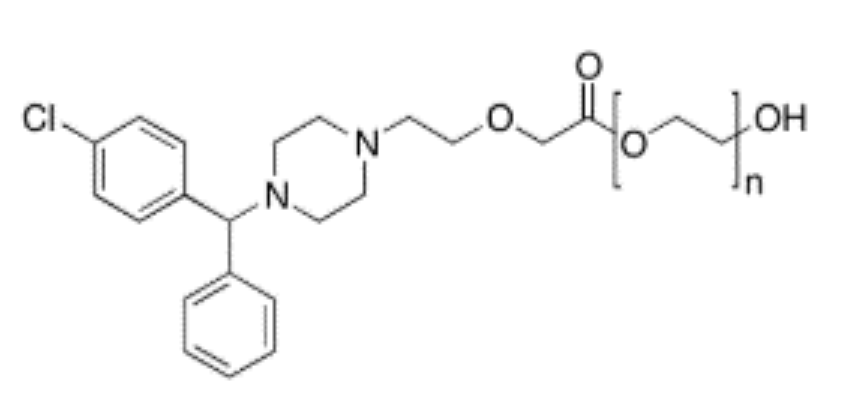 西替利嗪聚乙二醇酯 Cetirizine Polyethylene Glycol (PEG) Ester CAS 1509941-93-8 结构式 Chemical Structure