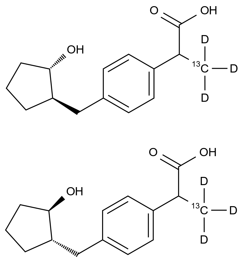 CAS No.:371753-19-4 (non-labelled),反式羟基洛氧洛芬-13C-d3（对应3异构体的混合物）