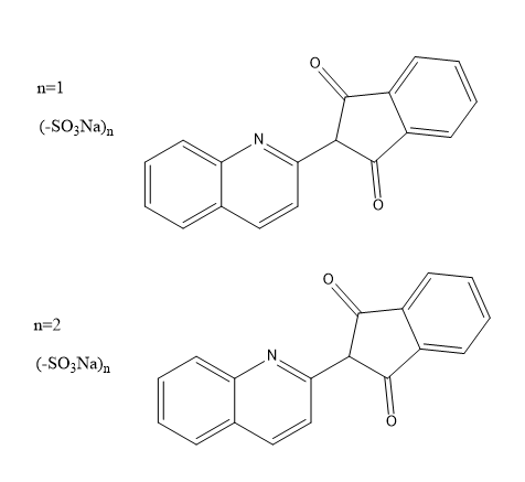 喹啉黄 Quinoline Yellow CAS 8004-92-0 结构式 Chemical Structure