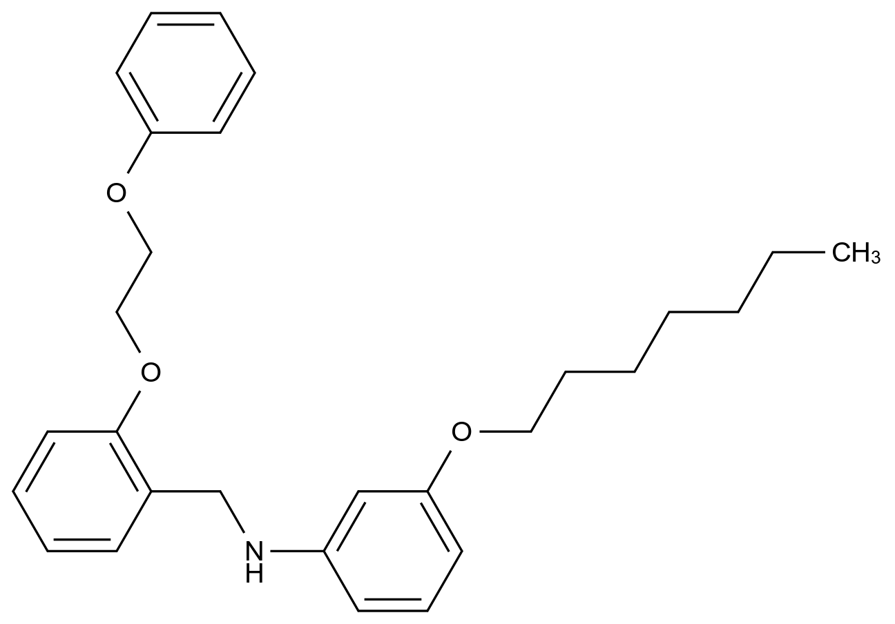  3-(Heptyloxy)-N-[2-(2-phenoxyethoxy)benzyl]aniline CAS 1040680-33-8 结构式 Chemical Structure