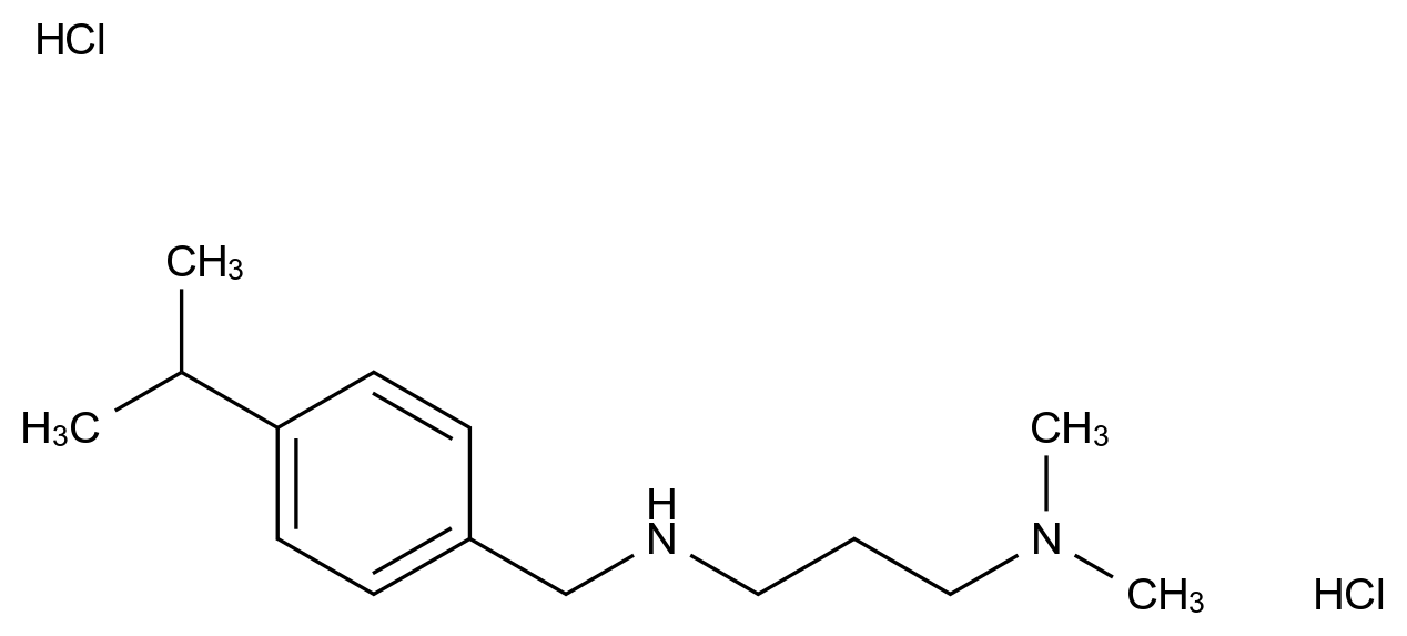  N1-(4-isopropylbenzyl)-N3,N3-dimethylpropane-1,3-diamine dihydrochloride CAS 1158646-10-6 结构式 Chemical Structure