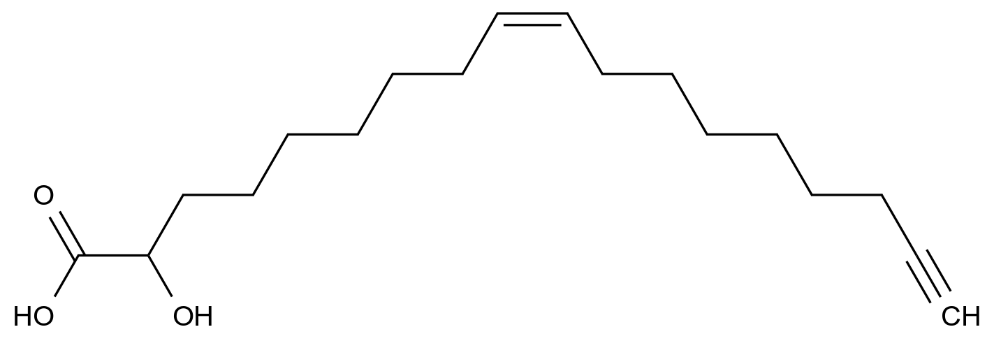  (cis-9)-2-Hydroxyoctadecen-17-ynoic Acid CAS 1159977-43-1 结构式 Chemical Structure