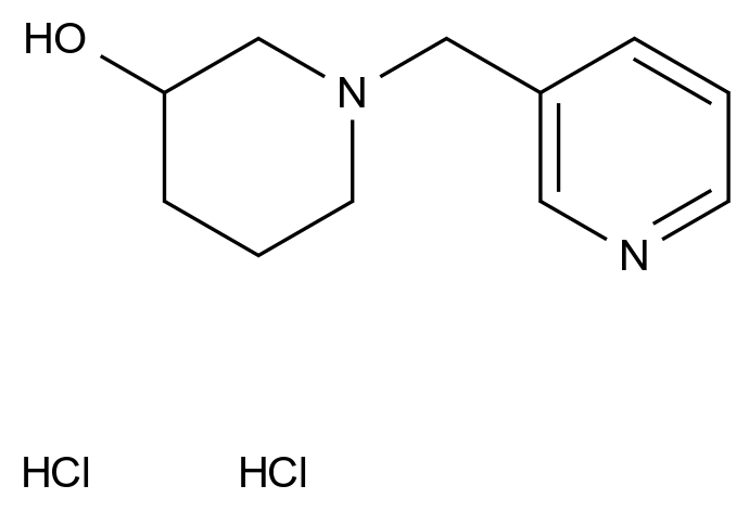  1-(Pyridin-3-ylmethyl)piperidin-3-ol dihydrochloride CAS 1185307-92-9 结构式 Chemical Structure