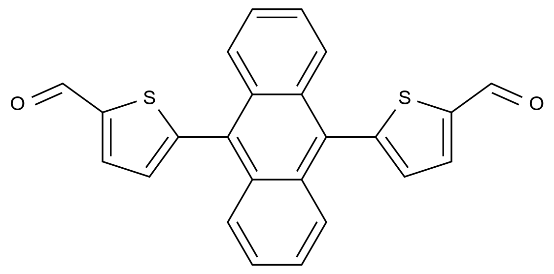 5,5'-(Anthracene-9,10-diyl)bis(thiophene-2-carbaldehyde) CAS 1355622-47-7 chemical structure