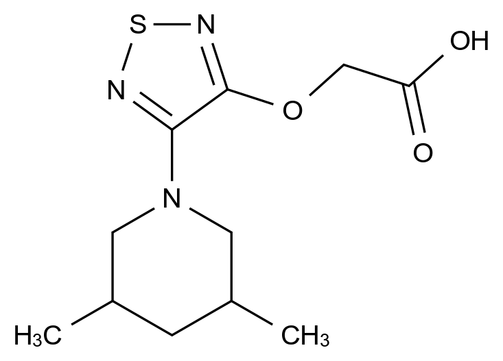  2-((4-(3,5-Dimethylpiperidin-1-yl)-1,2,5-thiadiazol-3-yl)oxy)acetic acid CAS 1399658-33-3 结构式 Chemical Structure