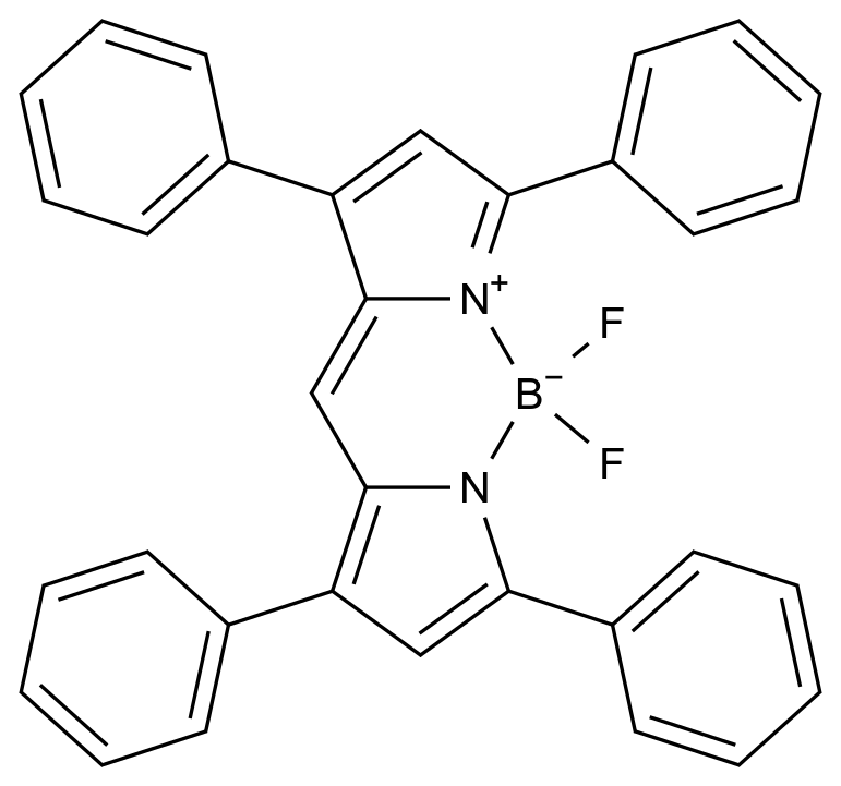  5,5-Difluoro-1,3,7,9-tetraphenyl-5H-dipyrrolo[1,2-c:2',1'-f][1,3,2]diazaborinin-4-ium-5-uide CAS 154793-50-7 结构式 Chemical Structure