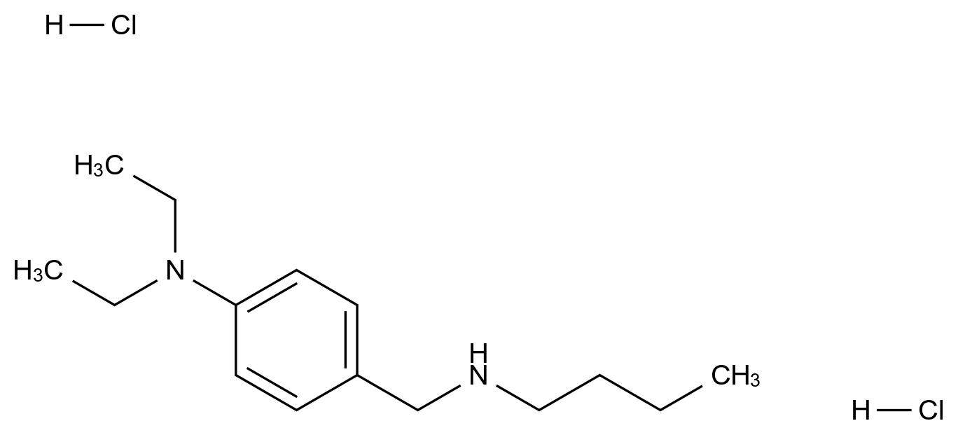  4-[(Butylamino)methyl]-n,n-diethylaniline dihydrochloride CAS 16183-29-2 结构式 Chemical Structure