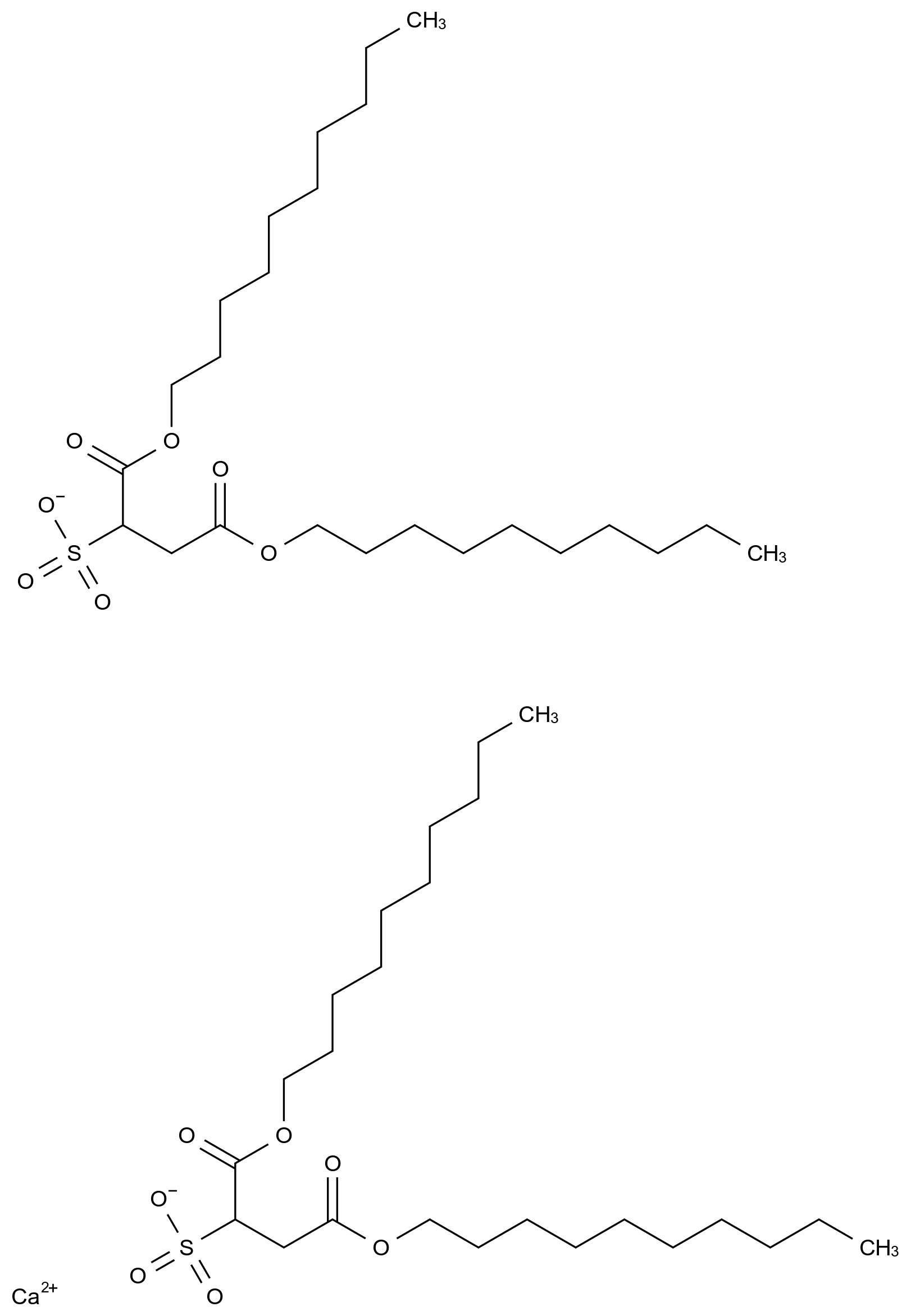  Calcium 1,4-bis(decyloxy)-1,4-dioxobutane-2-sulfonate CAS 16659-50-0 结构式 Chemical Structure
