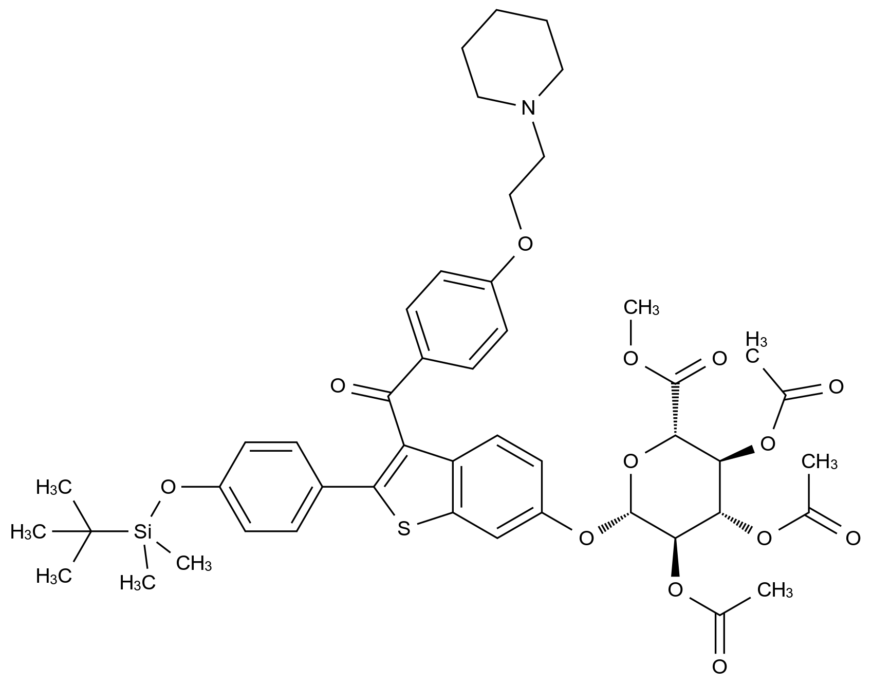 CAS No.:174264-49-4,Methyl-1-(4’-tert-butyldimethylsylyl-6-hydroxyraloxifene)-2,3,4-tri-O-acetyl-β-D-glycopyranuronate