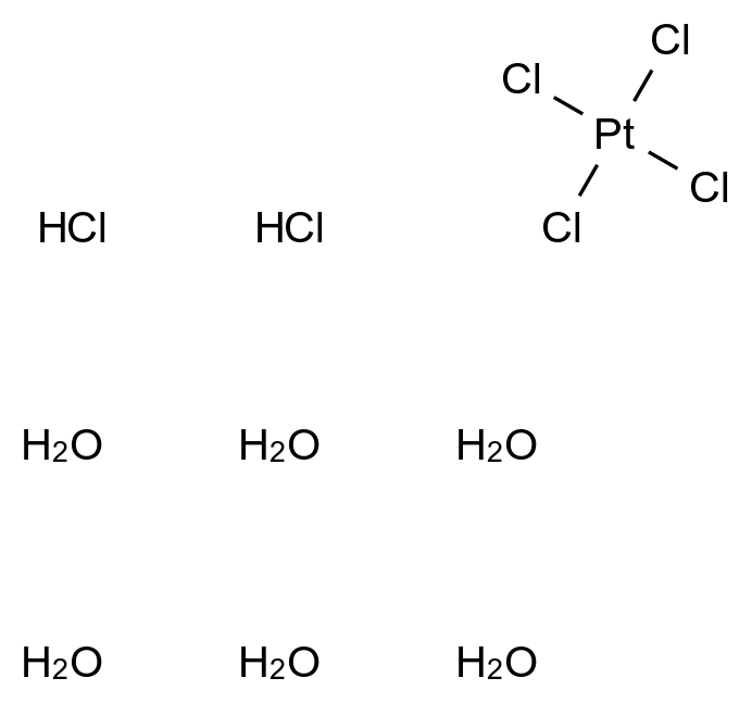 氯铂酸 六水合物 Chloroplatinic acid hexahydrate CAS 18497-13-7 结构式 Chemical Structure