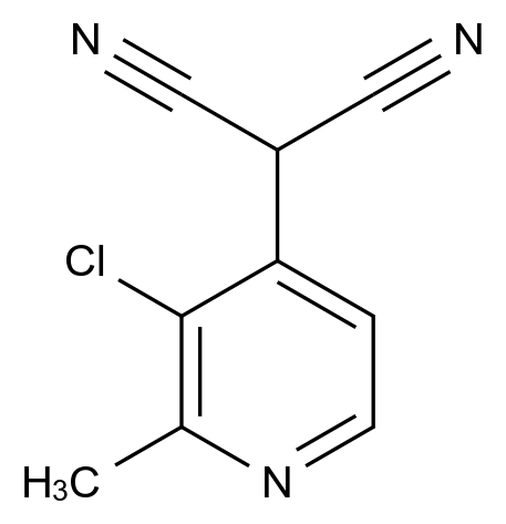  Propanedinitrile, 2-(3-chloro-2-methyl-4-pyridinyl)- CAS 1864620-50-7 结构式 Chemical Structure