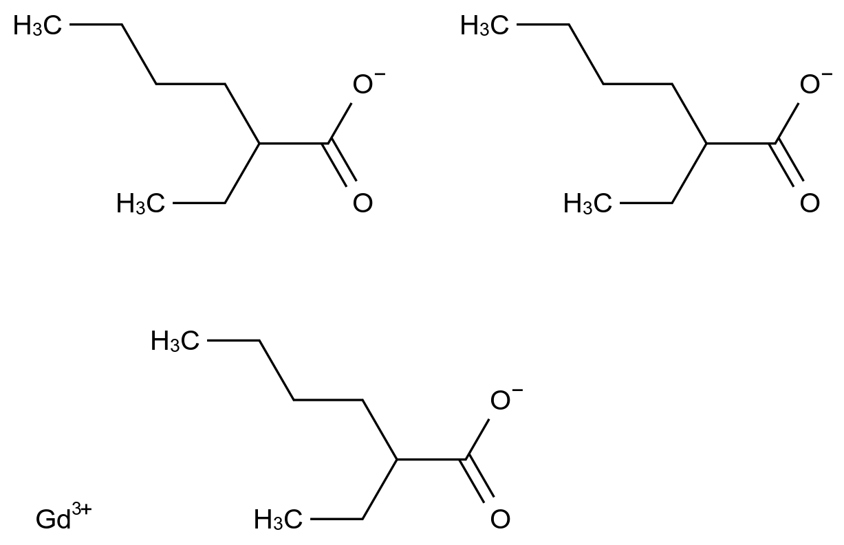 2-乙基己酸钆（III） Gadolinium(III) 2-ethylhexanoate (~25% in toluene) CAS 19189-19-6 结构式 Chemical Structure