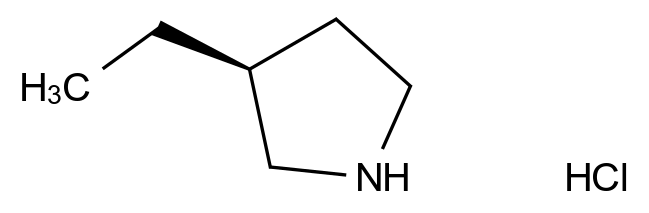(3S)-3-乙基吡咯烷盐酸 (3S)-3-ethylpyrrolidine hydrochloride CAS 235094-03-8 结构式 Chemical Structure