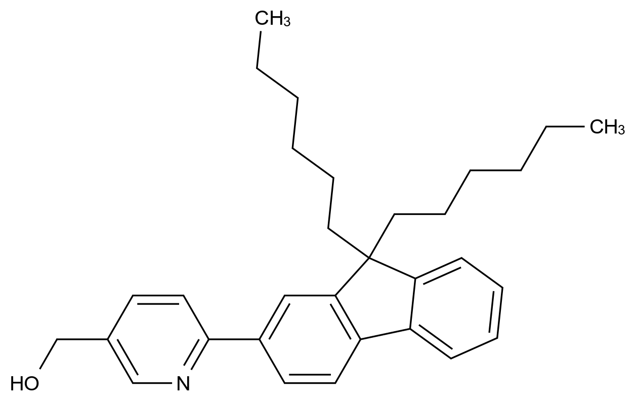 (6-(9,9-Dihexyl-9H-fluoren-2-yl)pyridin-3-yl)methanol CAS 921754-95-2 chemical structure