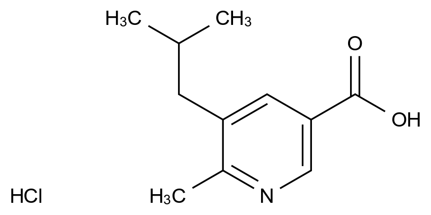CAS No.:1011476-26-8,6-methyl-5-(2-methylpropyl)pyridine-3-carboxylic acid hydrochloride