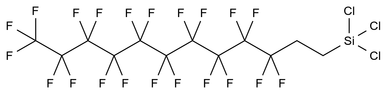 1H,1H,2H,2H-Perfluorododecyltrichlorosilane 1H,1H,2H,2H-Perfluorododecyltrichlorosilane CAS 102488-49-3 结构式 Chemical Structure
