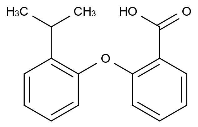 2-[2-(propan-2-yl)phenoxy]benzoic acid CAS 1036554-70-7 chemical structure