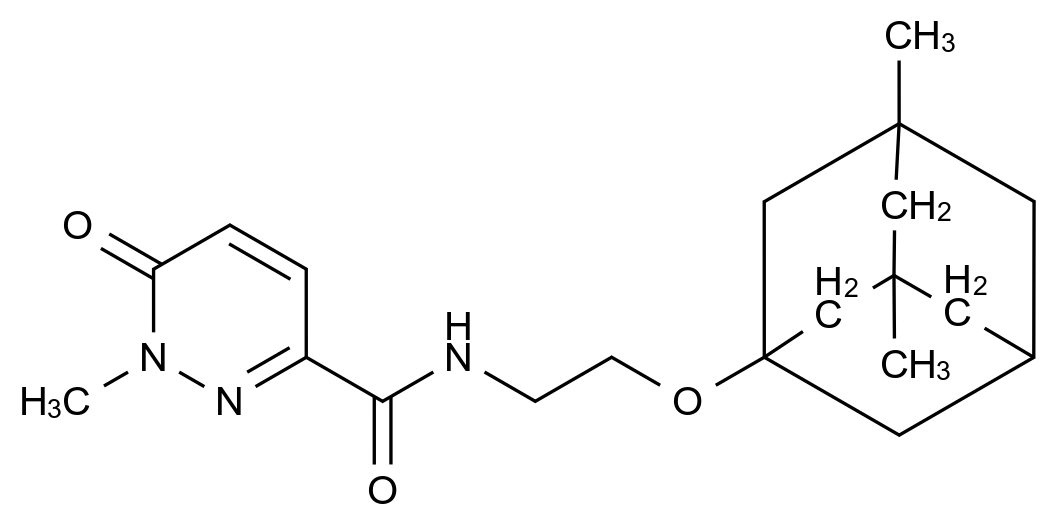  N-{2-[(3,5-Dimethyl-1-adamantyl)oxy]ethyl}-1-methyl-6-oxo-1,6-dihydro-3-pyridazinecarboxamide CAS 1070458-32-0 结构式 Chemical Structure