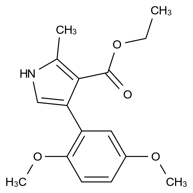  Ethyl 4-(2,5-dimethoxyphenyl)-2-methyl-1h-pyrrole-3-carboxylate CAS 1105192-50-4 结构式 Chemical Structure