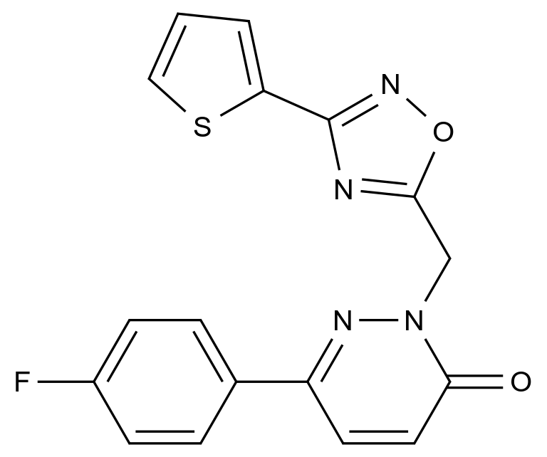 6-(4-Fluorophenyl)-2-((3-(thiophen-2-yl)-1,2,4-oxadiazol-5-yl)methyl)pyridazin-3(2H)-one CAS 1105196-45-9 chemical structure