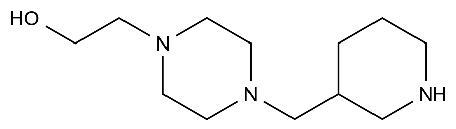  2-(4-(Piperidin-3-ylmethyl)piperazin-1-yl)ethan-1-ol CAS 1220177-31-0 结构式 Chemical Structure