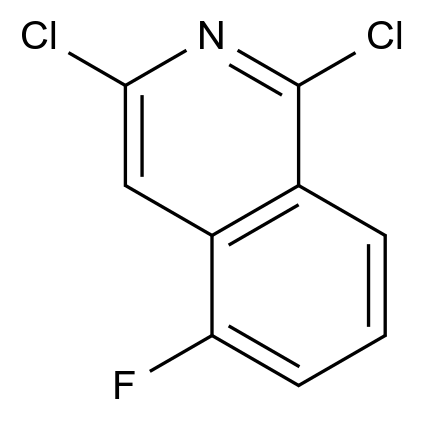  1,3-Dichloro-5-fluoroisoquinoline CAS 1259223-98-7 结构式 Chemical Structure