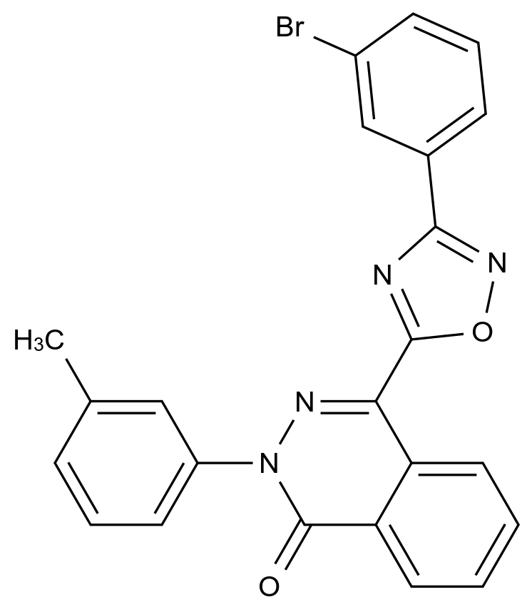 4-[3-(3-Bromophenyl)-1,2,4-oxadiazol-5-yl]-2-(3-methylphenyl)-1,2-dihydrophthalazin-1-one CAS 1291859-36-3 chemical structure
