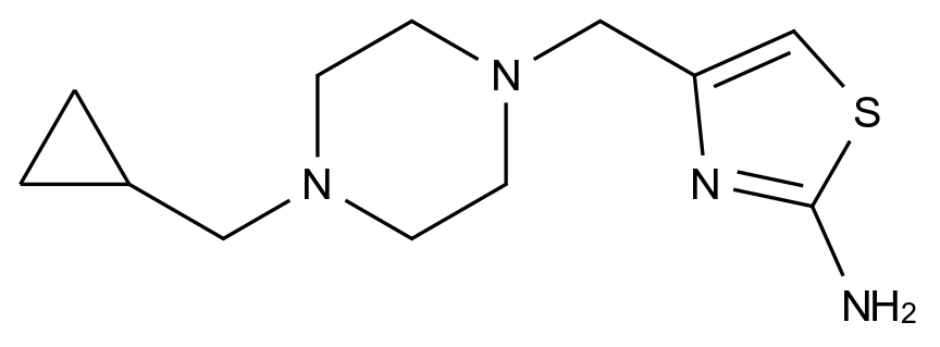  4-{[4-(cyclopropylmethyl)piperazin-1-yl]methyl}-1,3-thiazol-2-amine CAS 1306902-41-9 结构式 Chemical Structure