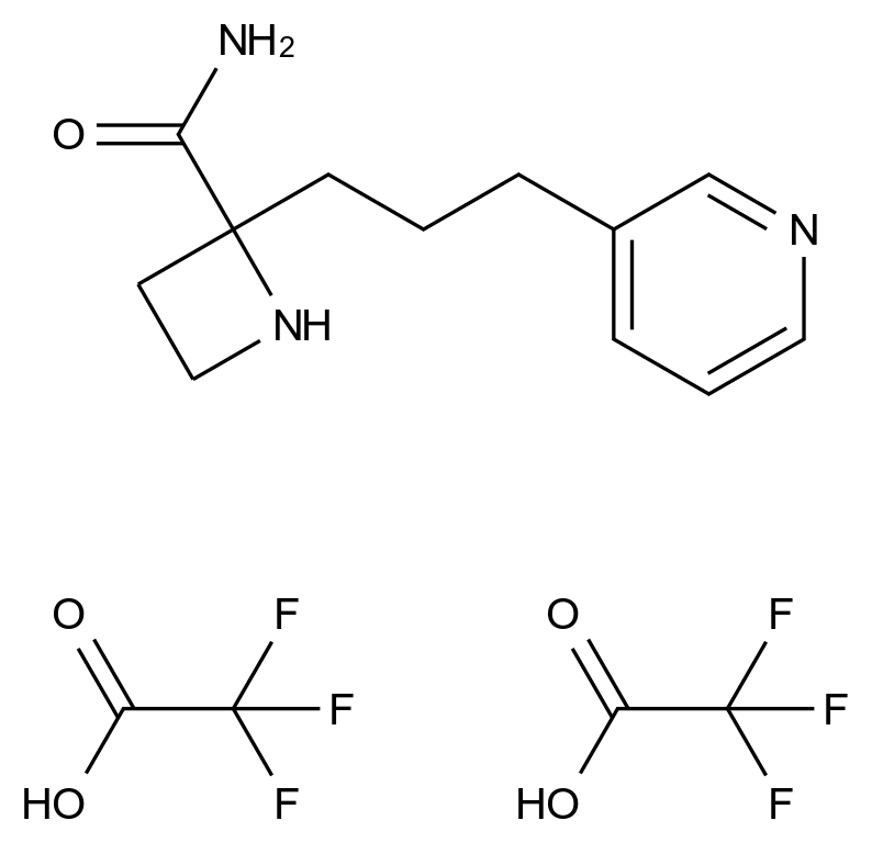 2-(3-Pyridin-3-yl-propyl)-azetidine-2-carboxylic acid amidedi(trifluoroacetic acid salt) CAS 1361111-96-7 chemical structure