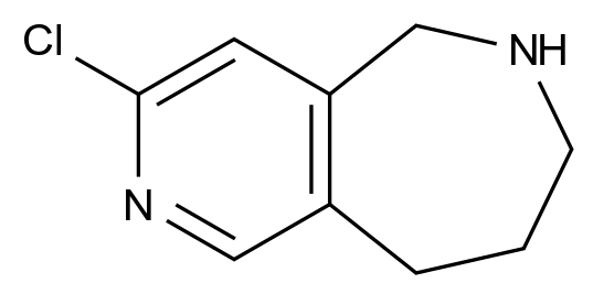  3-Chloro-6,7,8,9-tetrahydro-5H-pyrido[4,3-c]azepine CAS 1393585-38-0 结构式 Chemical Structure