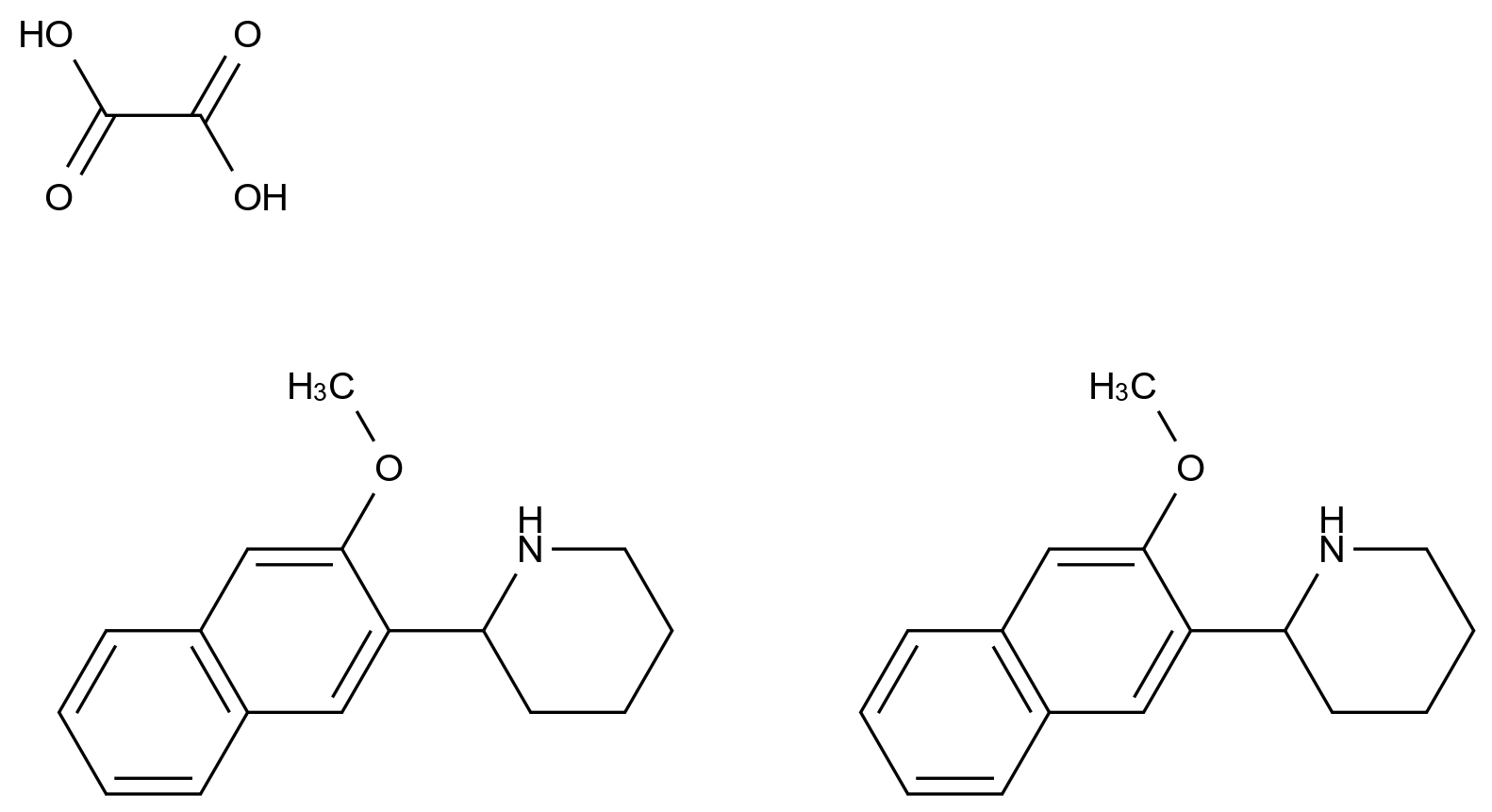  2-(3-MEthoxy-2-naphthyl)piperidine oxalate (2:1) CAS 1415819-83-8 结构式 Chemical Structure