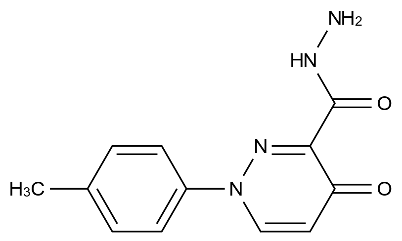  1-(4-Methylphenyl)-4-oxo-1,4-dihydropyridazine-3-carbohydrazide CAS 1638612-78-8 结构式 Chemical Structure